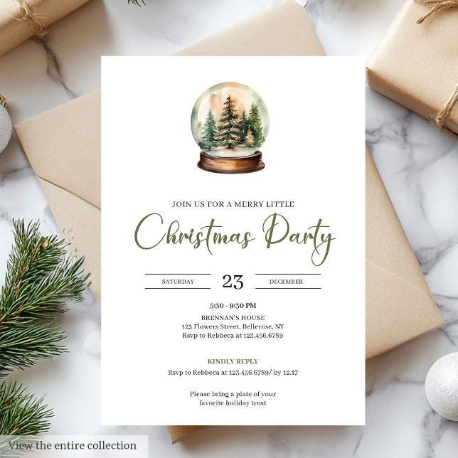 Convites Chic Hygge Scandinavian Moss Green Beige Christmas (Chic Hygge Scandinavian Moss Green Beige Christmas Invitation)