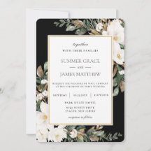 Chic Ivory Magnolias Cotton Floral Weding