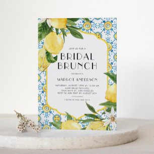 Convites Chic Lemon Mediterranean Summer Bridal Brunch