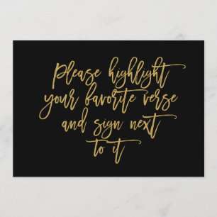 Convites Chic - Letra Hand de Casamento Verso Sinal de Livr