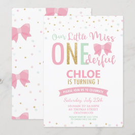 Convites Chic Little Miss UM primeiro aniversario Maravilho