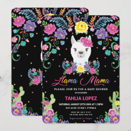 Convites Chic Llama Mãe Chá de fraldas Mexicana