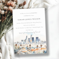 Chic Los Angeles, California Watercolor Birthday