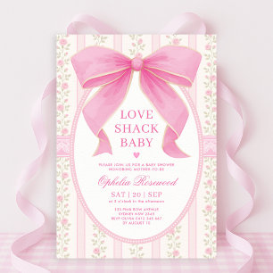 Convites Chic Love Shack Pink Lace Girl Chá de fraldas
