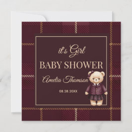 Convites Chic Luxury Teddy Bear baby shower
