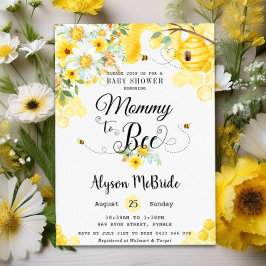 Convites Chic Mãe para Bee Yellow Floral Chá de fraldas Neu