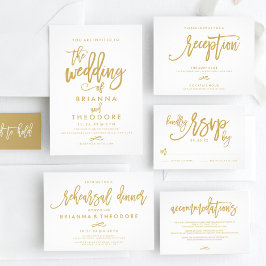 Convites Chic Mão - Concurso Dourado de Casamento