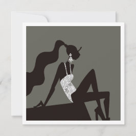 Convites Chic mignight Summer PoolParty FashionIllustração