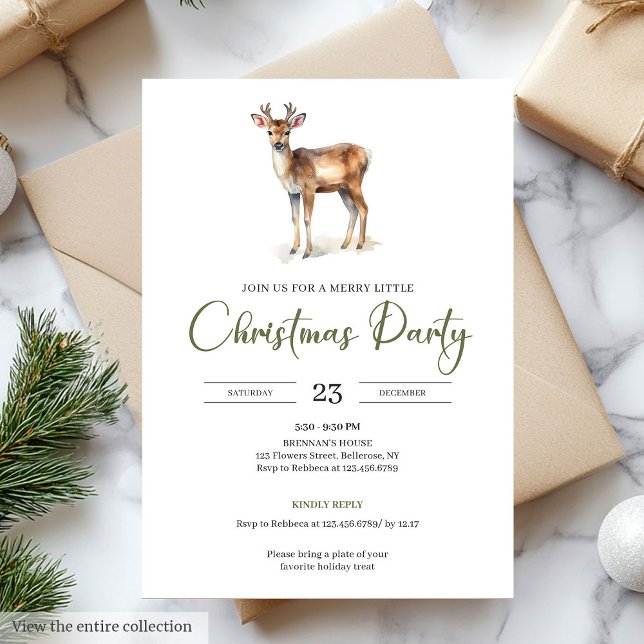 Convites Chic Minimalist Beige Scandinavian Style Christmas (Minimalist Beige Scandinavian Style Christmas Party

)