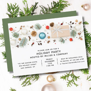 Convites Chic Minimalista do Partido de Natal Corporativo M