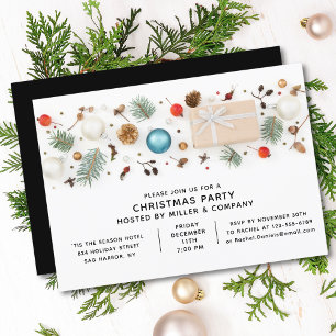 Convites Chic Minimalista do Partido de Natal Corporativo M