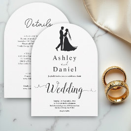 Convites Chic mínimo | Preto e Branco | Casamento romântico