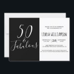 Convites Chic Modern 50 Fabuloso Branco Negro 50º aniversár<br><div class="desc">Celebre fazer 50 anos com este moderno design de aniversário de 50 anos preto e branco, um convite chic de 50 anos que você pode simplesmente personalizar e enviar para a sua festa de 50 festas de aniversário. As palavras cinquenta e fabulosas são usadas por caligrafia elegante e tipografia moderna....</div>