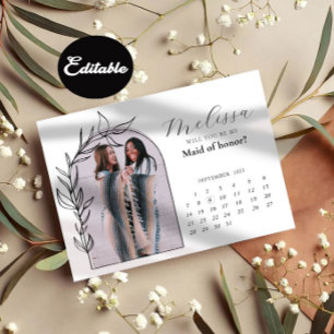 Convites Chic Modern Arch Bridesmaid - Placa de Proposta