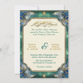 Convites Chic Modern Islamic Weding Nikah com código QR