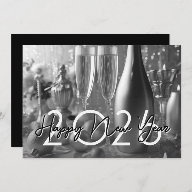 Convites Chic Modern New Year's Eve Party (Frente/Verso)