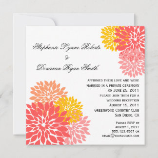 Convites Chic Modern Salmon Peach Dourada Flor Petinhas