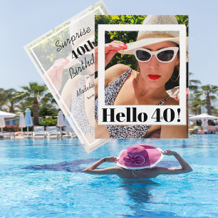 Convites Chic Moderno de Quadro de Fotografias de aniversár