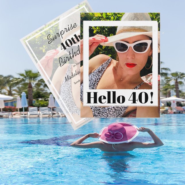 Convites Chic Moderno de Quadro de Fotografias de aniversár (Criador carregado)