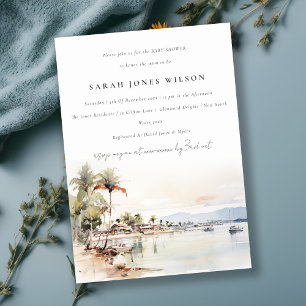 Convites Chic Montego Bay Jamaica Landscape Chá de fraldas