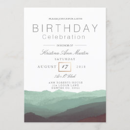 Convites Chic Mountain Watercolor | Celebração de Aniversár