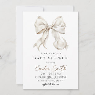 Convites Chic Off Branco Coquette Baby Shower
