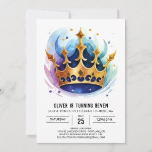 Convites Chic Online Prince Crown Aniversário