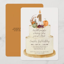 Chic Orange Little Pumpkin Primeiro Bolo de Aniver