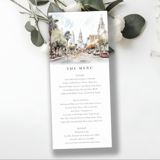 Convites Chic Orlando Florida Skyline Wedding Card (Criador carregado)