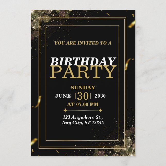 Convites “Chic Pastel Birthday Invite – Modern Stylish Card (Frente)