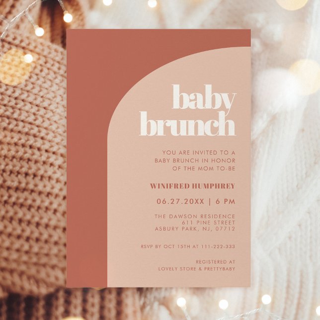 Convites Chic peach terracotta arch Baby Brunch (Criador carregado)