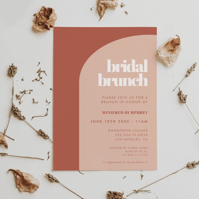 Convites Chic peach terracotta arch Bridal Brunch (Criador carregado)