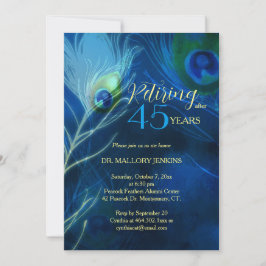 Convites Chic Peacock Feather Retirement Party