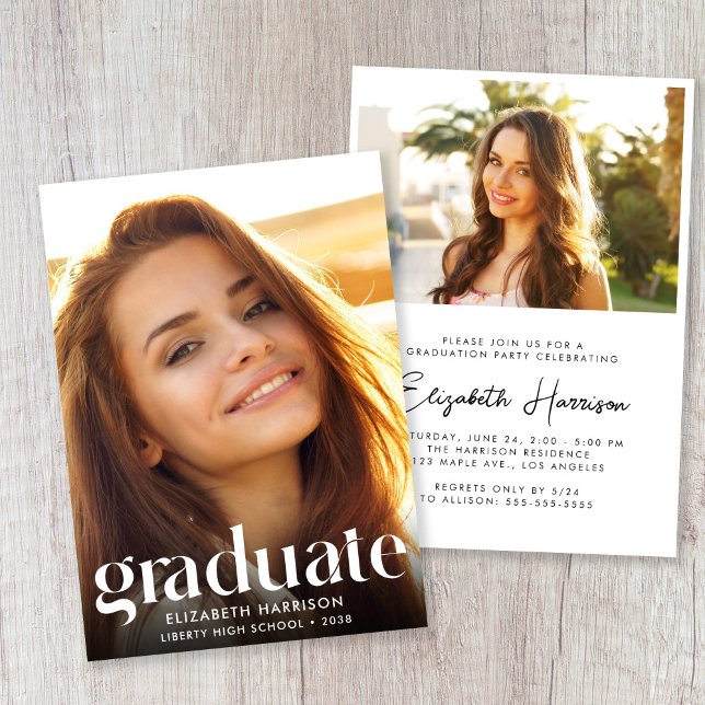 Convites Chic Photo Graduation Party (Chic Photo Graduation Party Invitation)