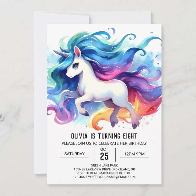 Convites Chic Printable Horse Birthday (Frente)