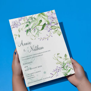 Convites Chic Purple Flowers Green Deixa Casamento Floral