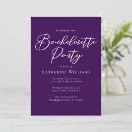 Convites Chic Purple Minimalist Bachelorette Party