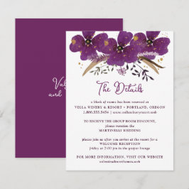 Convites Chic Purple Watercolor Flowers (Flores de Aquarela