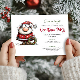 Convites Chic Quirky Santa Claus Cartoon Party Invitation