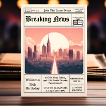 Chic Retro men aniversário de 30 anos de jornal pa