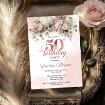 Chic Rosa Água Rosa Dourado 50 Aniversário