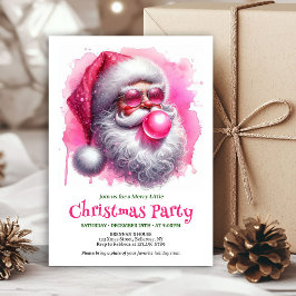 Convites Chic rosa Papai Noel chic chicando chiclete aquare