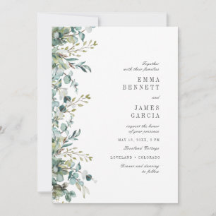 Convites Chic Sage Aquarela Eucalipto Verdura Casamento I