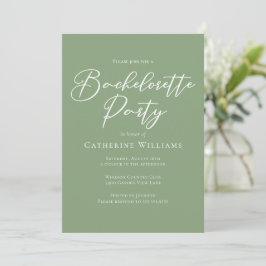 Convites Chic Sage Green Bachelorette Party