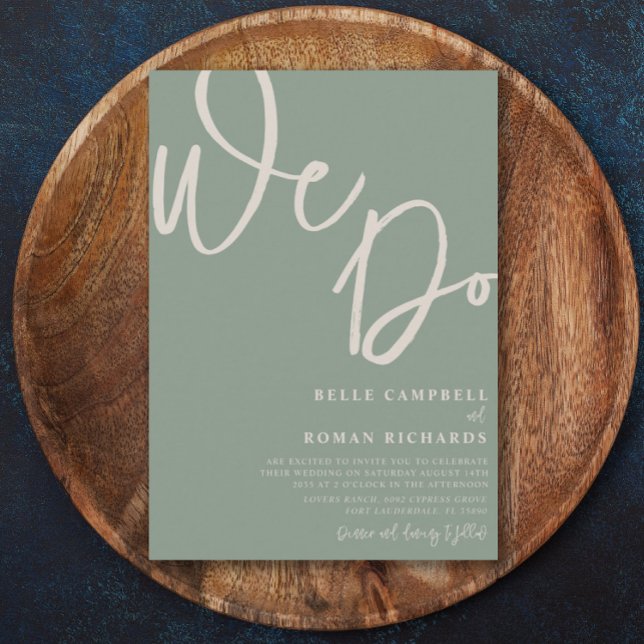 Convites Chic Sage Green & Beige Wedding (Criador carregado)