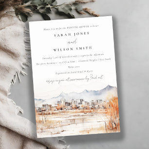 Convites Chic Salt Lake City Utah Chá de casamento de Aquar