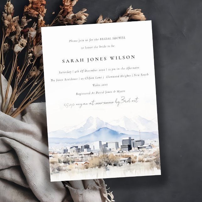 Convites Chic Salt Lake City Utah Chá de panela de Aquarela (Criador carregado)