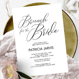 Convites Chic Script Brunch para o Chá de panela Bride