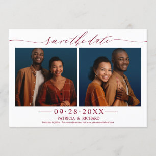 Convites Chic Script Casamento Salvar A Data 2 Colagem de F