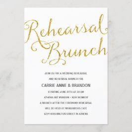Convites Chic Shimmer | Brunch de ensaio de folha de ouro f